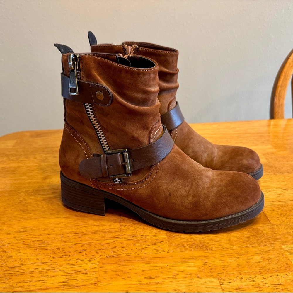 Dunes Women's 7.5 Tan Brown Max Motorcycle Ankle Combat Boots